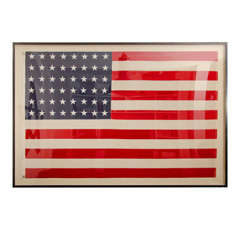 American Flag in Solid Bronze Frame