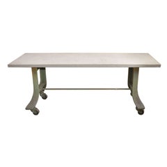 Industrial Table Base with Bluestone Top