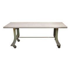 Industrial Table Base with Bluestone Top 6