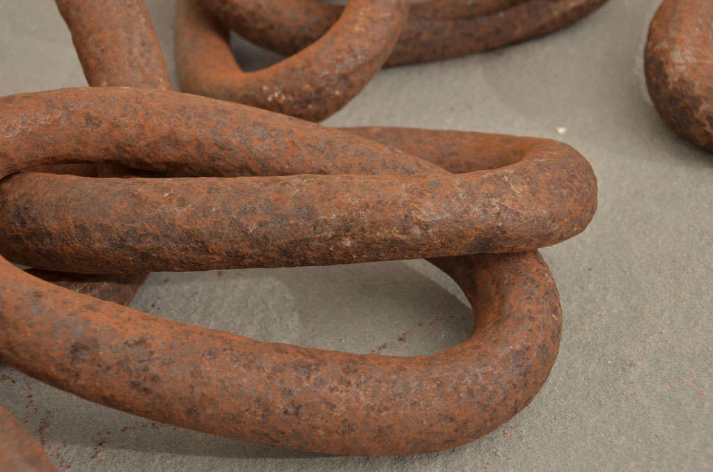 19th Century Early American Hand-Wrought Anchor Chain, circa 19th century 