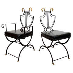Mid Century Set of Eight Chairs by Maison Jansen