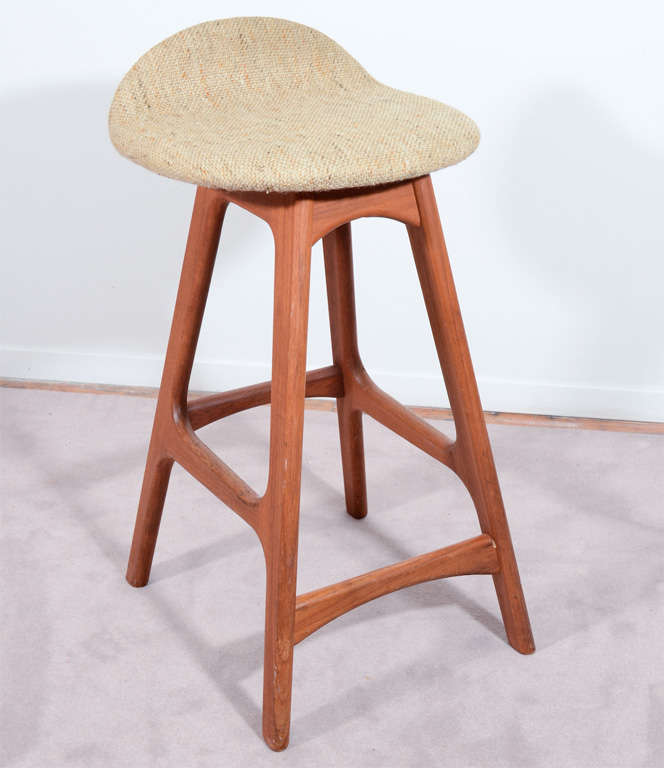 Set of Three Danish Mid Century Low Stools by Erik Buck