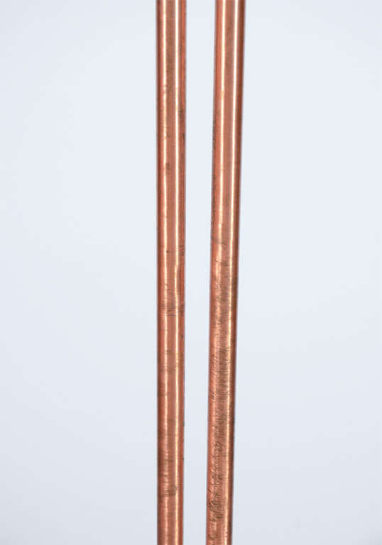 20th Century Art Deco Machine Age Copper Floor Lamp by Kurt Versen For Sale