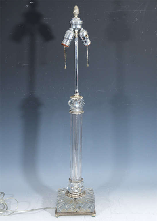Pair of Vintage Glass Lamps by Baccarat