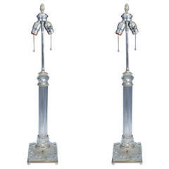 Pair of Vintage Glass Lamps by Baccarat