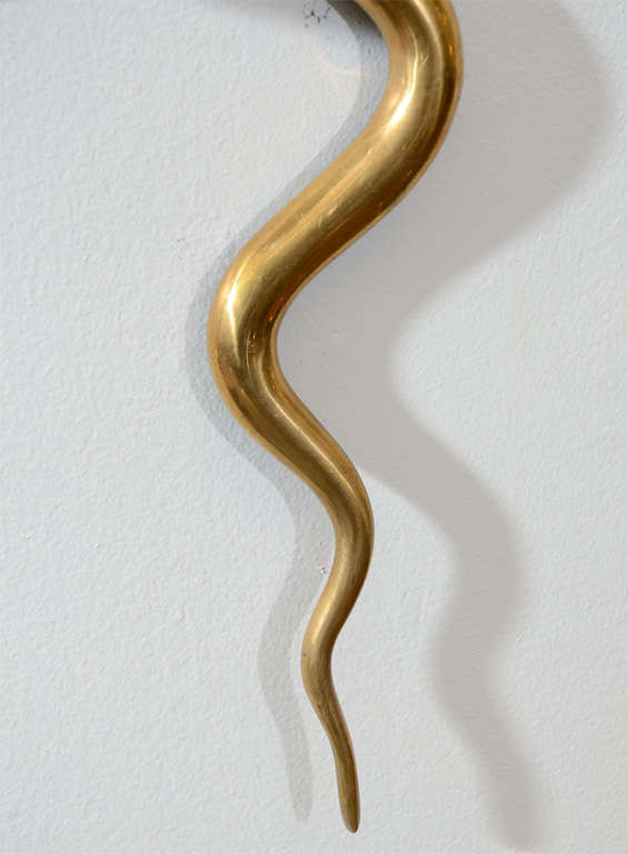 Single Art Deco Solid Brass Serpent Sconce 2