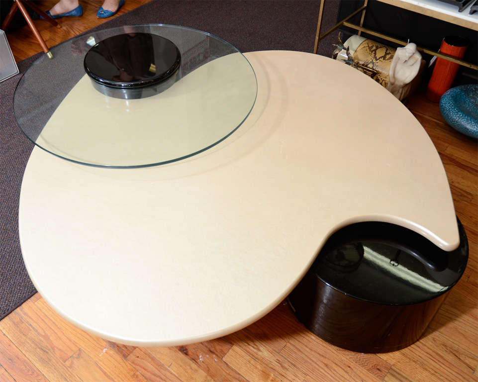 Late 20th Century Unusual Abstract Form Coffee Table by Rougier For Sale
