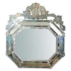 Vintage Hollywood Regency Octagonal Venetian Mirror