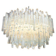 Mid Century Multi-Tiered Glass Rod Chandelier by Venini