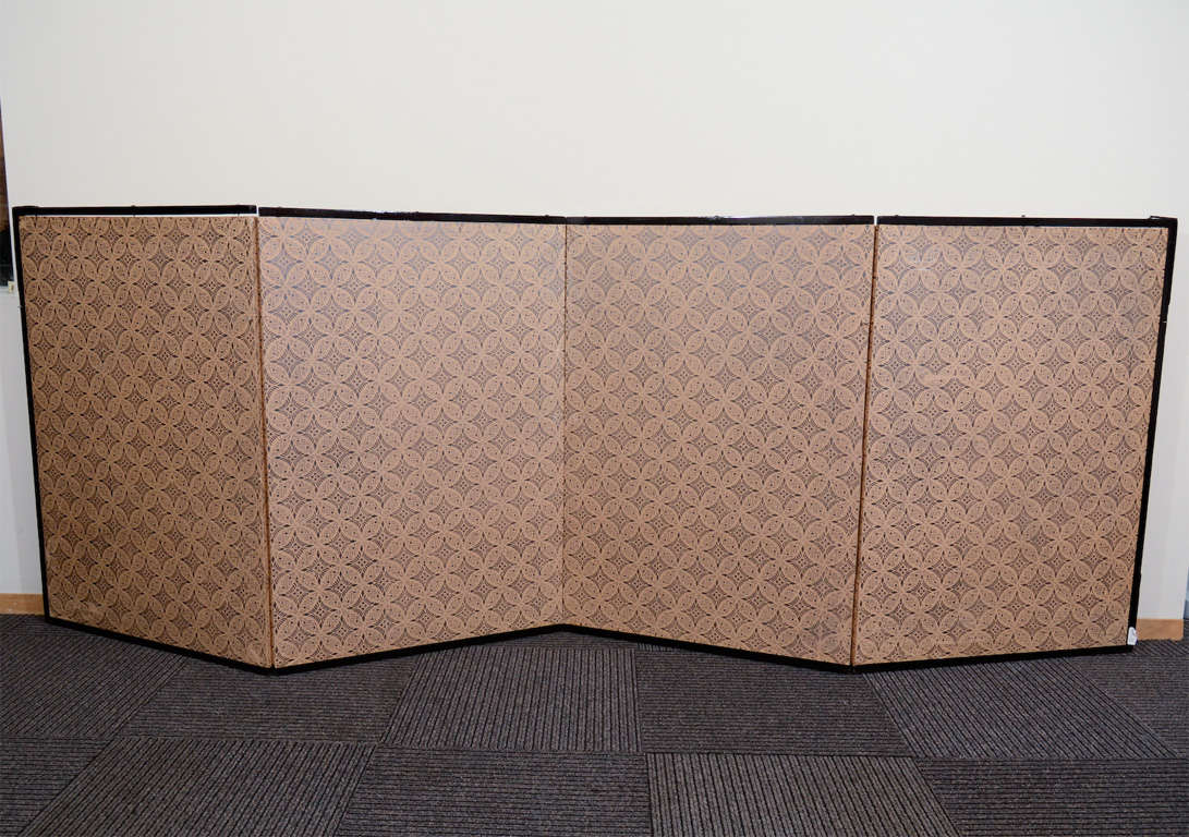 Japanese 4 Panel Folding Screen with Eight Samurai For Sale at 1stDibs