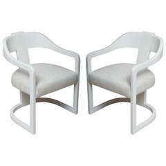 Pair of Onassis Chairs by Karl Springer