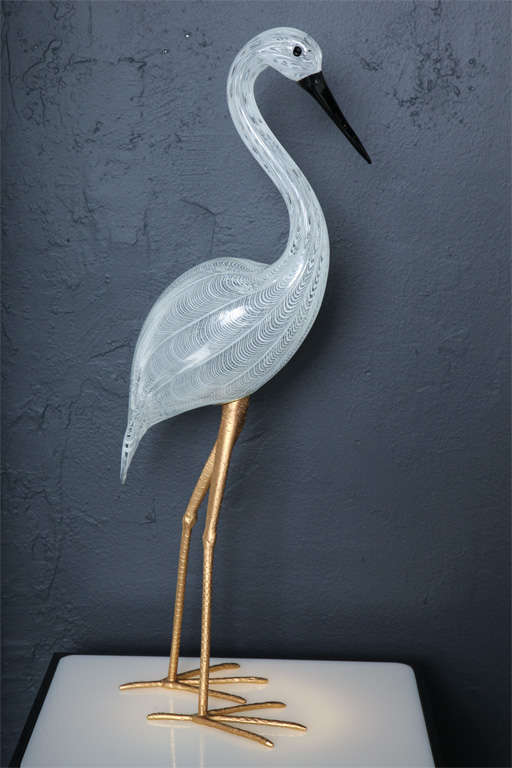 Italian Impressive Pair of Tall Murano Glass Cranes