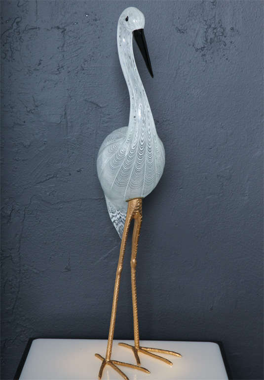 Impressive Pair of Tall Murano Glass Cranes 1