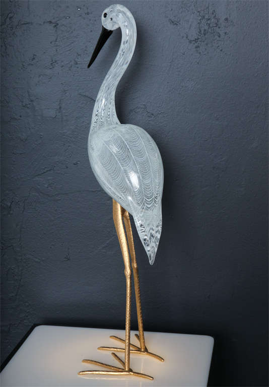 Impressive Pair of Tall Murano Glass Cranes 4