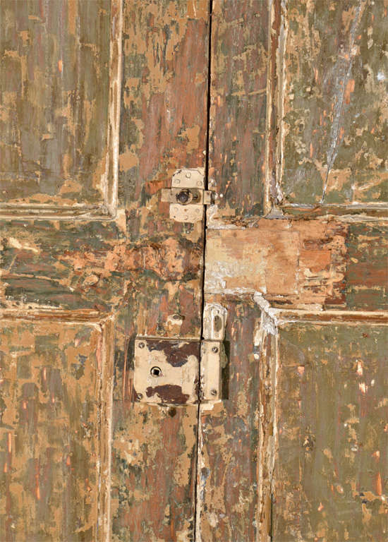 pair of Italian wood painted doors.  Door surround has been sold 2
