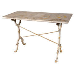 Iron and marble top bistrot table