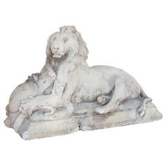 Antique Large Statue of a Recumbent Lion