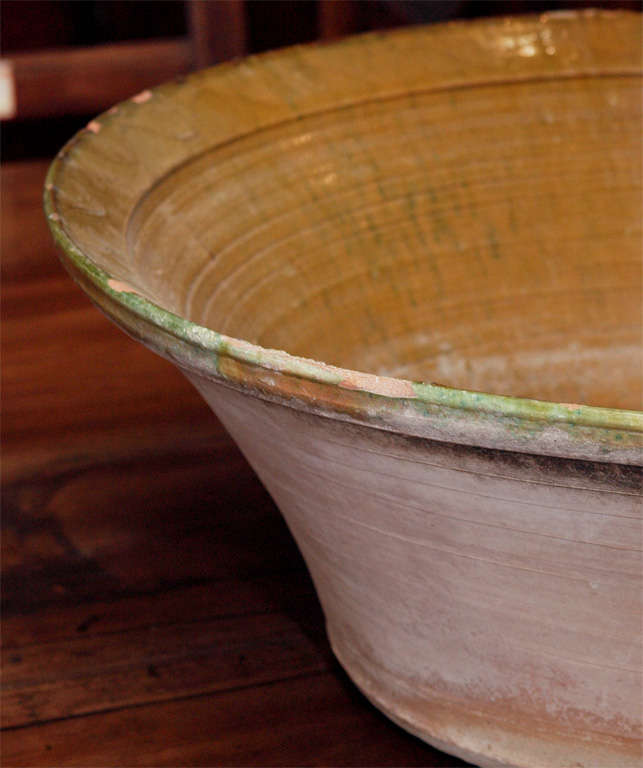 Terracotta Two Large, Glazed Spanish  Bowls