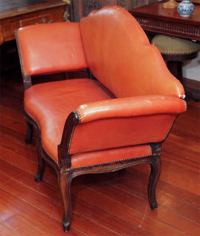 Italian Settee with Shaped Back and Canted Arms
