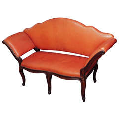 Italian Settee with Shaped Back and Canted Arms