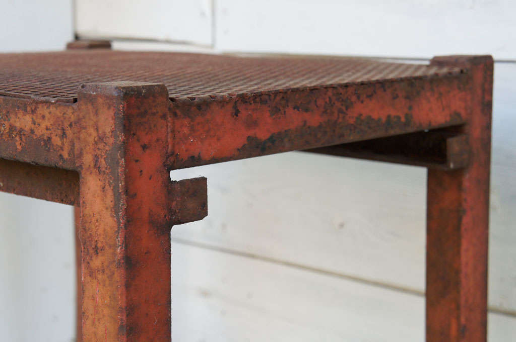Iron Pierced Stand with Orange Paint