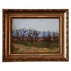 French Winter Landscape Oil Painting