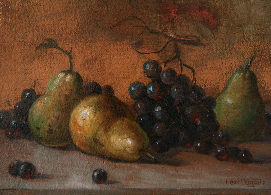 Pear and Grapes Still Life In Excellent Condition For Sale In Nashville, TN