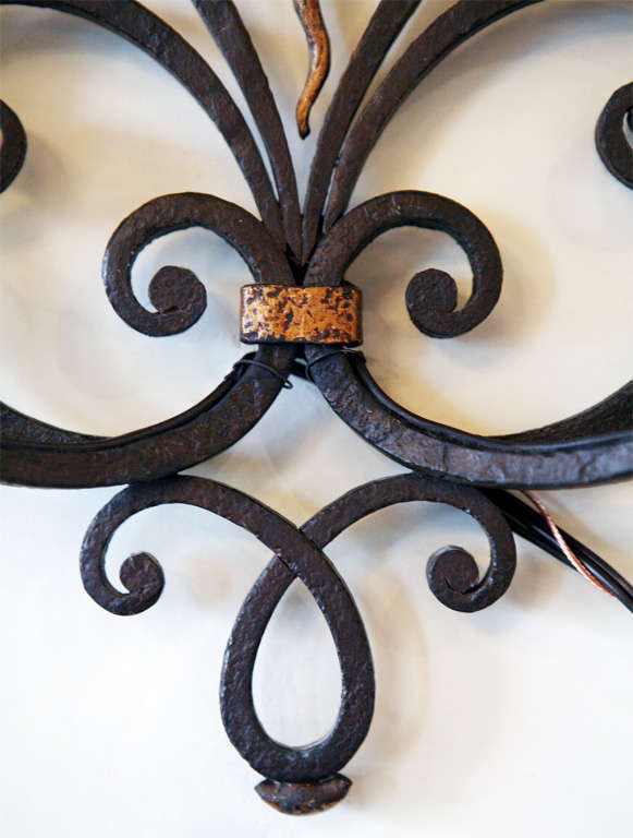 French Iron Sconces In Excellent Condition For Sale In Nashville, TN
