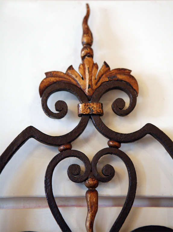 19th Century French Iron Sconces For Sale