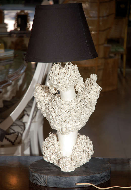 Italian Porcelain Poodle Lamp 1