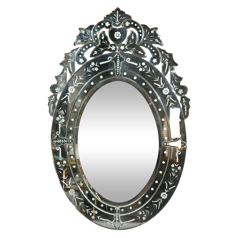 Oval Shaped Venetian Mirror