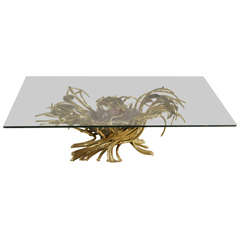 Isabelle FAURE -exceptional Brass And Amethyst Cocktail Table