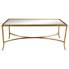 Maison BAGUES - Elegant Cocktail Table With Eglomise Glass Top