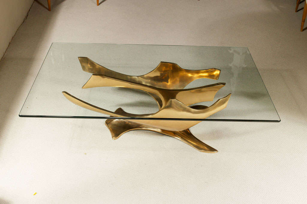 Mid-Century Modern Fred Brouard, Bronze Sculpture/Cocktail Table For Sale