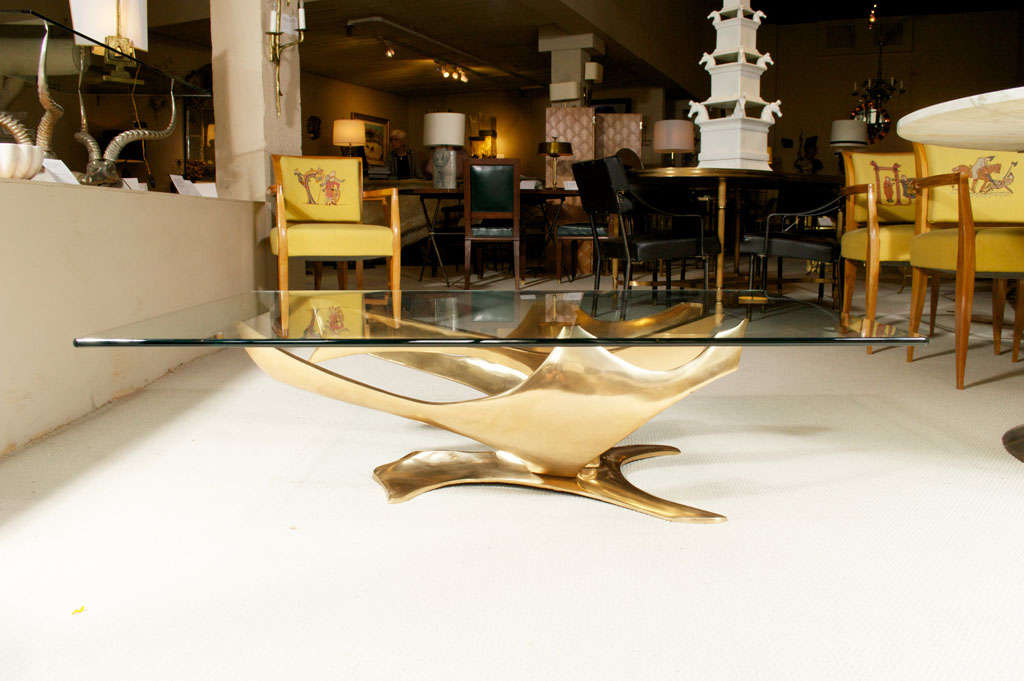 French Fred Brouard, Bronze Sculpture/Cocktail Table For Sale