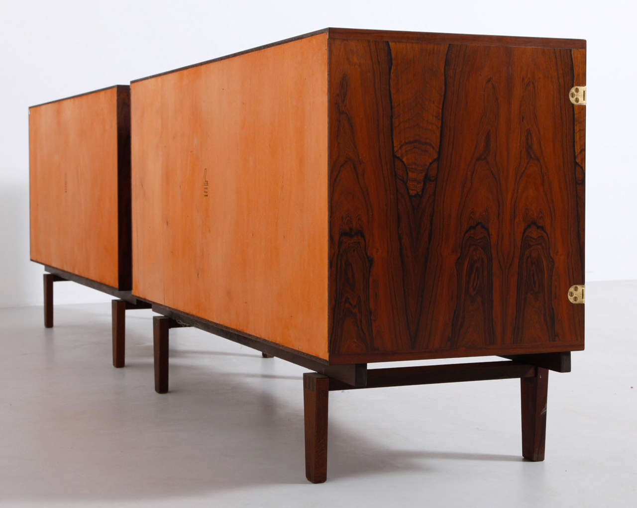 Scandinavian Modern A Set of Rosewood Sideboards Designed By P. Lovig Nielsen Denmark