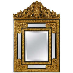 Antique 19th Mirror Copper Gold