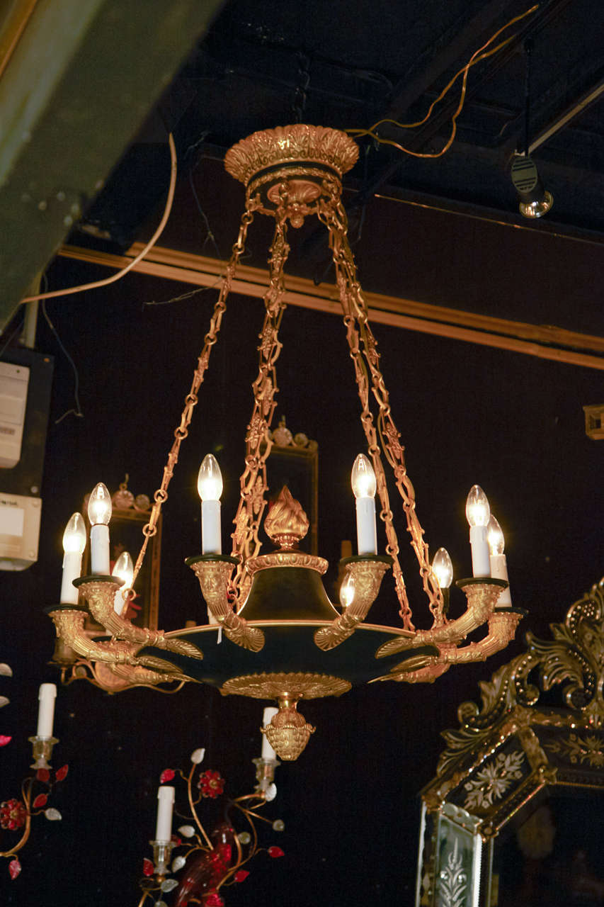 19th Century Chandelier in Gilt Bronze