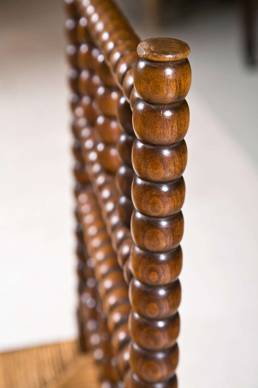 Set of Eight 19th Century English Bobbin Chairs with Rush Seat 2