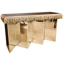 1920s Art Deco Palm and Mirror Console Table