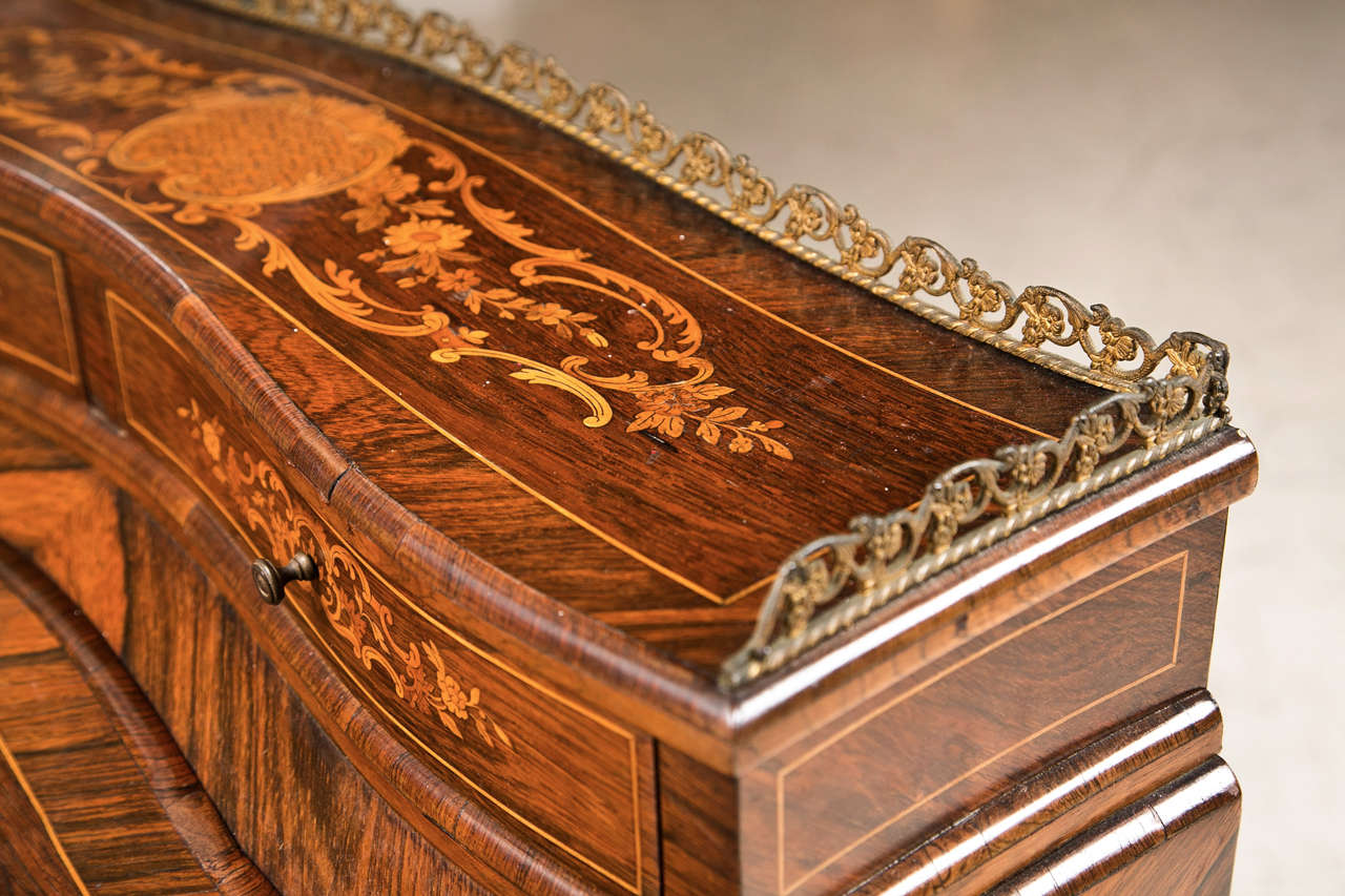 19th Century 19th C French Ladies Marquetry Writing Desk with Ormalou