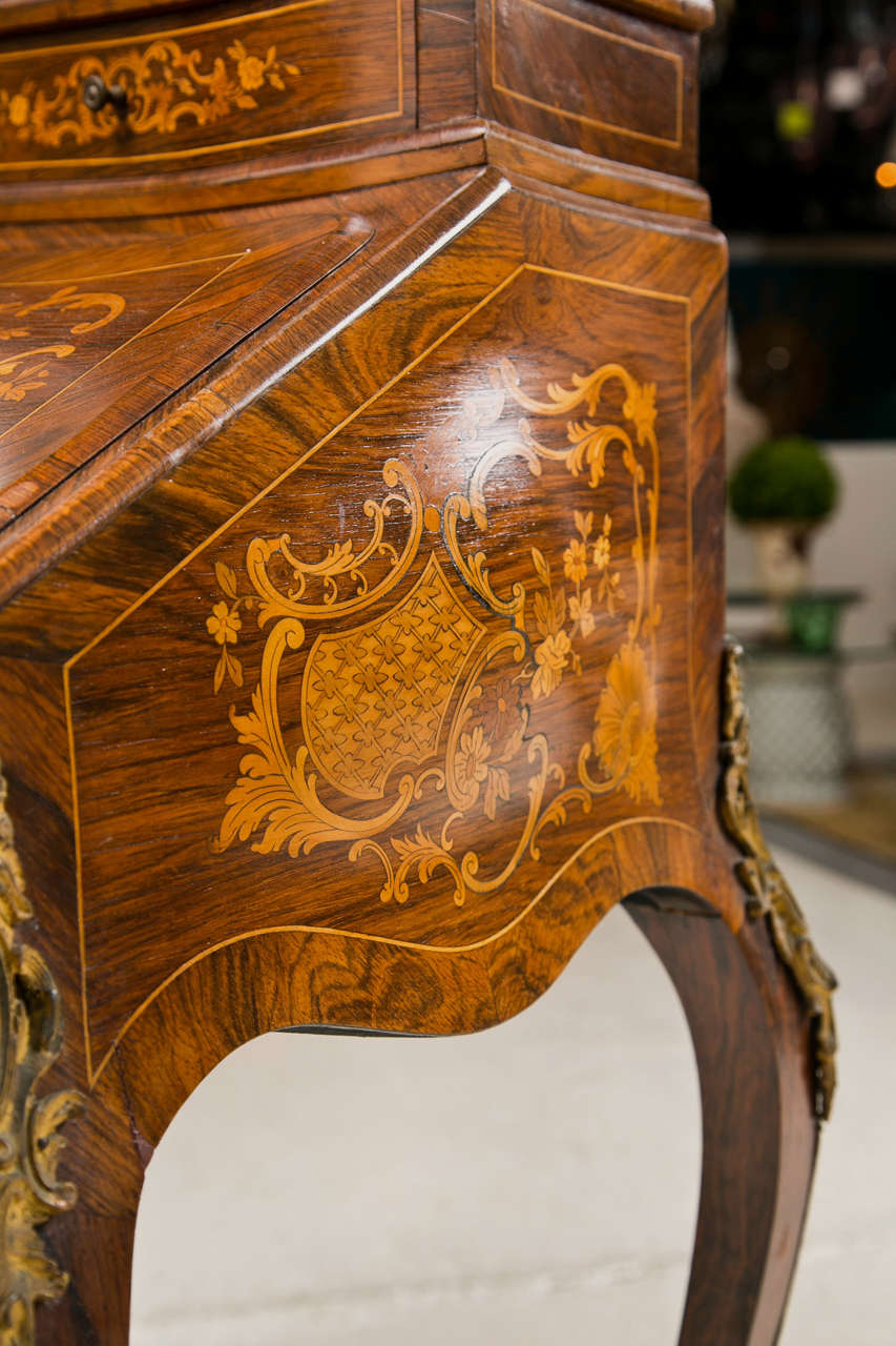 19th C French Ladies Marquetry Writing Desk with Ormalou 6