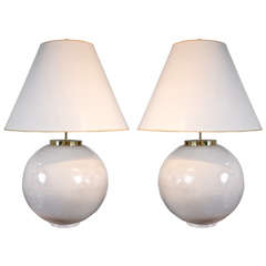 Oversized Cream Ceramic Glazed Lamps