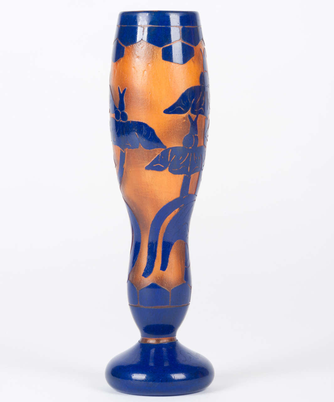 Signed 1920's Le Verre Francais Cameo Glass Vase, 18cm High In Good Condition For Sale In Stratford Upon Avon, GB