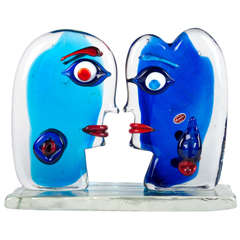 Limited Edition Glass Sculpture by Sandro Frattin. 32cm High