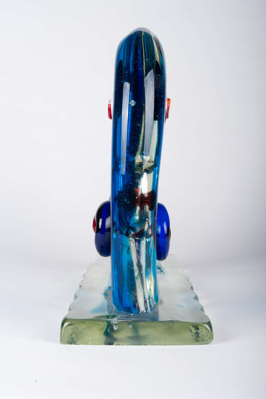 Modern Limited Edition Glass Sculpture by Sandro Frattin. 32cm High