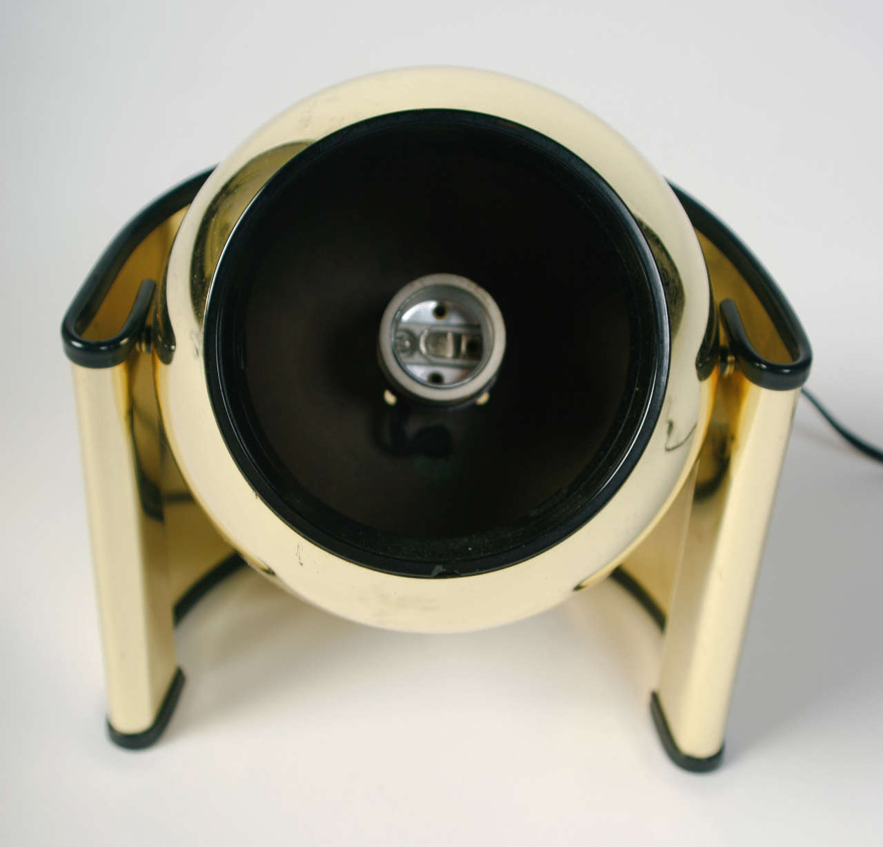 Plated Pair of Eyeball Lamps For Sale