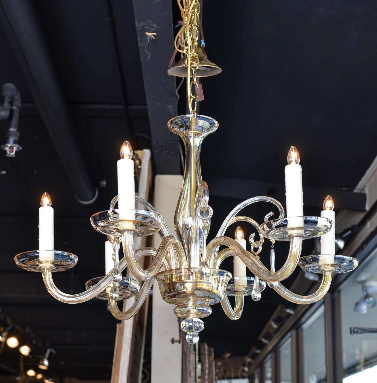 Czech Bohemian Glass Chandelier