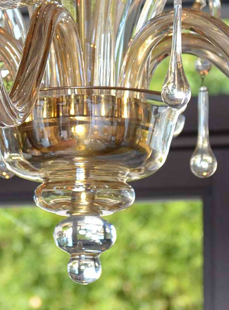 Bohemian Glass Chandelier In Excellent Condition In Atlanta, GA