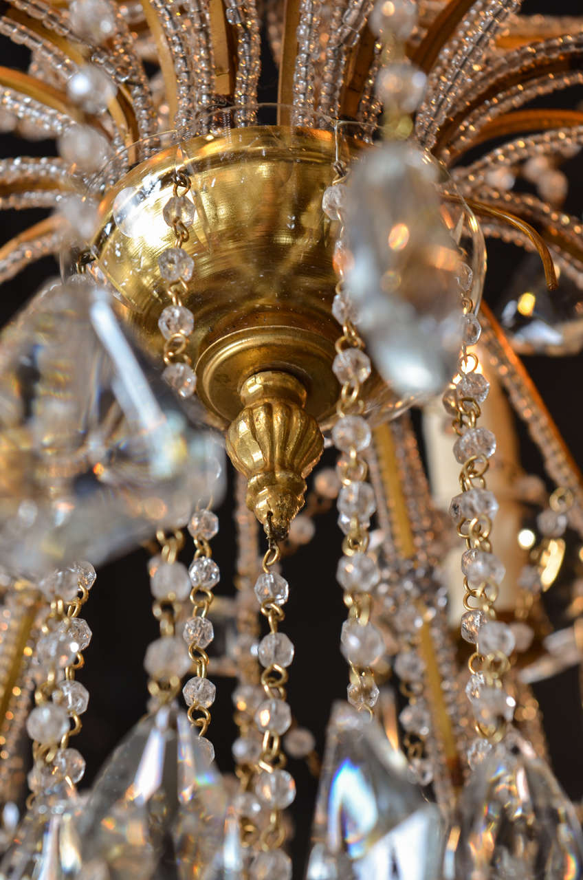 Louis XV Style Eight-Light Crystal 19th Century, Chandelier with Gilt Armature 4